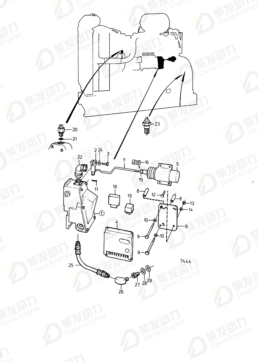 volvo penta Bracket 848384 Drawing